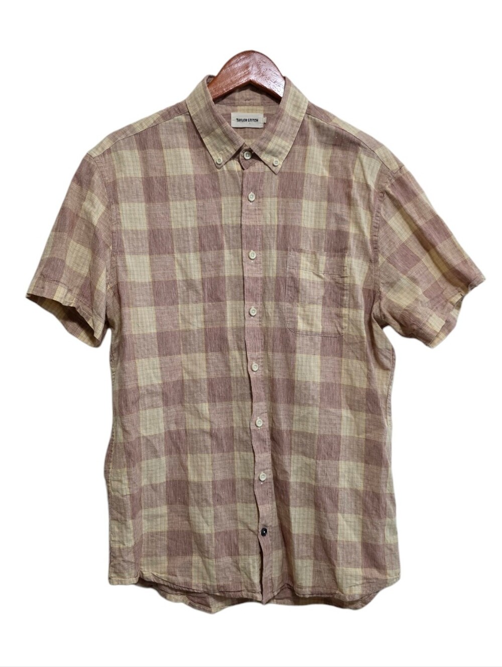 Taylor Stitch The Short Sleeve Jack Shirt in Red Madra Size Large